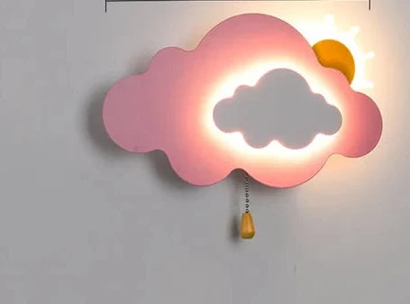 KidsCloud - LED Nattlampa med Moln och Luftballongdesign – Vägglampa Carvallo