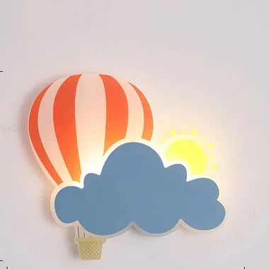 KidsCloud - LED Nattlampa med Moln och Luftballongdesign – Vägglampa Carvallo