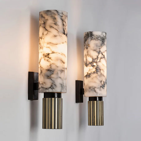 Aura Marmor Vägglampa | Äkta Sten LED Lampa | Varm & Kall Vit | Modern Lyx Belysning Carvallo