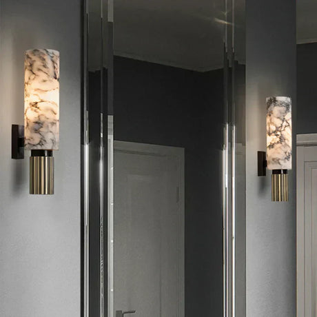 Aura Marmor Vägglampa | Äkta Sten LED Lampa | Varm & Kall Vit | Modern Lyx Belysning Carvallo