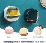 Elegant tvålkopp med lock och avrinningsbricka – Modern tvålhållare för badrum MILA Sverige