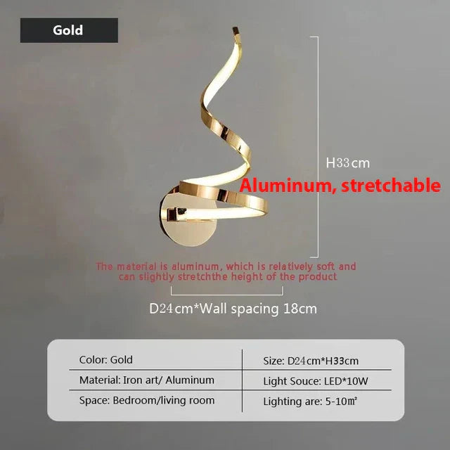 LumiSpiral - LED Vägglampa med Modern Design Carvallo