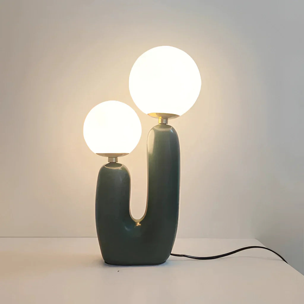 Modern Kaktus-design bordslampa – Touch-kontroll, mjölkgolvkulor, LED-belysning för vardagsrum eller sovrum Carvallo