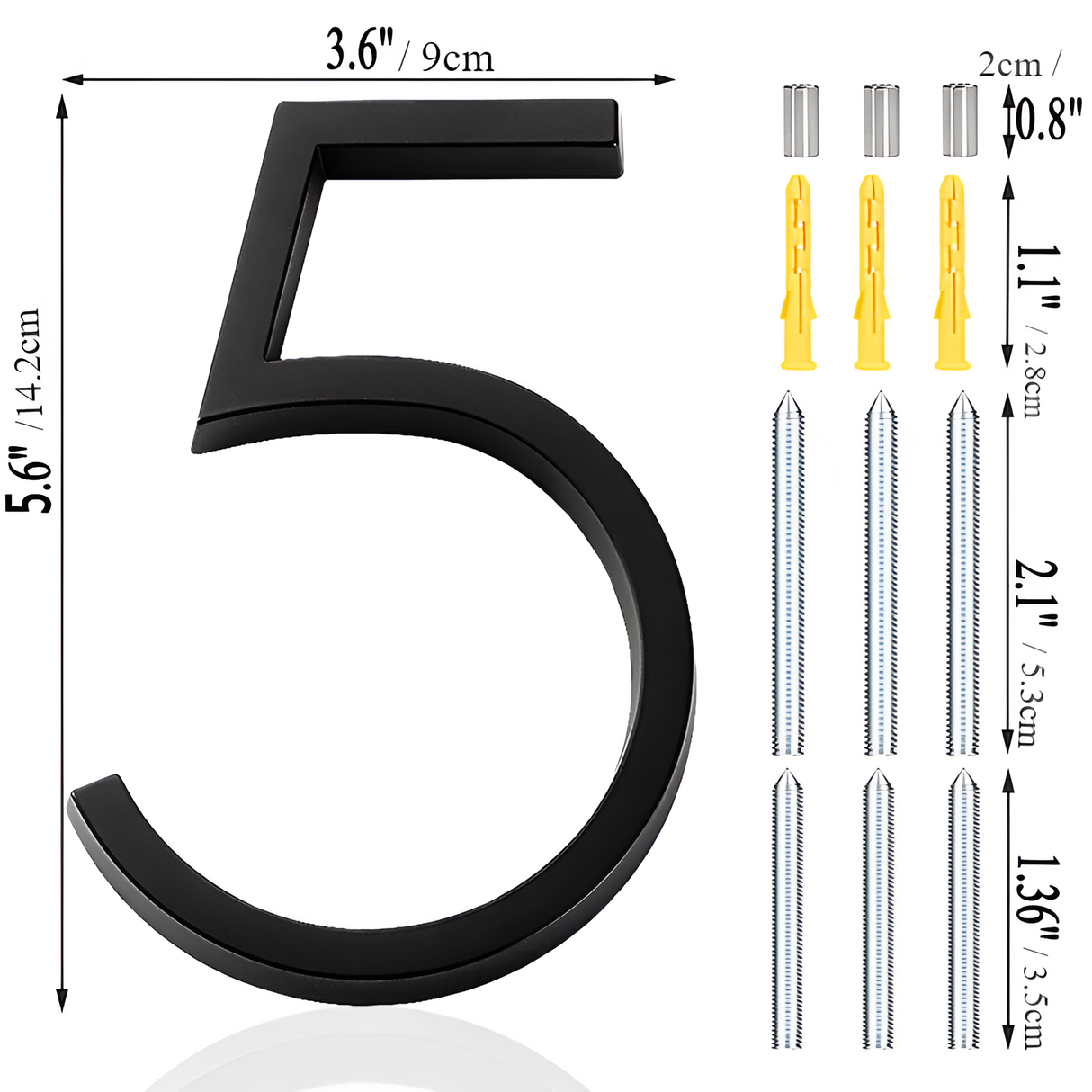 Moderna svarta husnummer – Hållbara, Stiliga & Enkla att Montera Carvallo