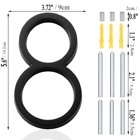 Moderna svarta husnummer – Hållbara, Stiliga & Enkla att Montera Carvallo