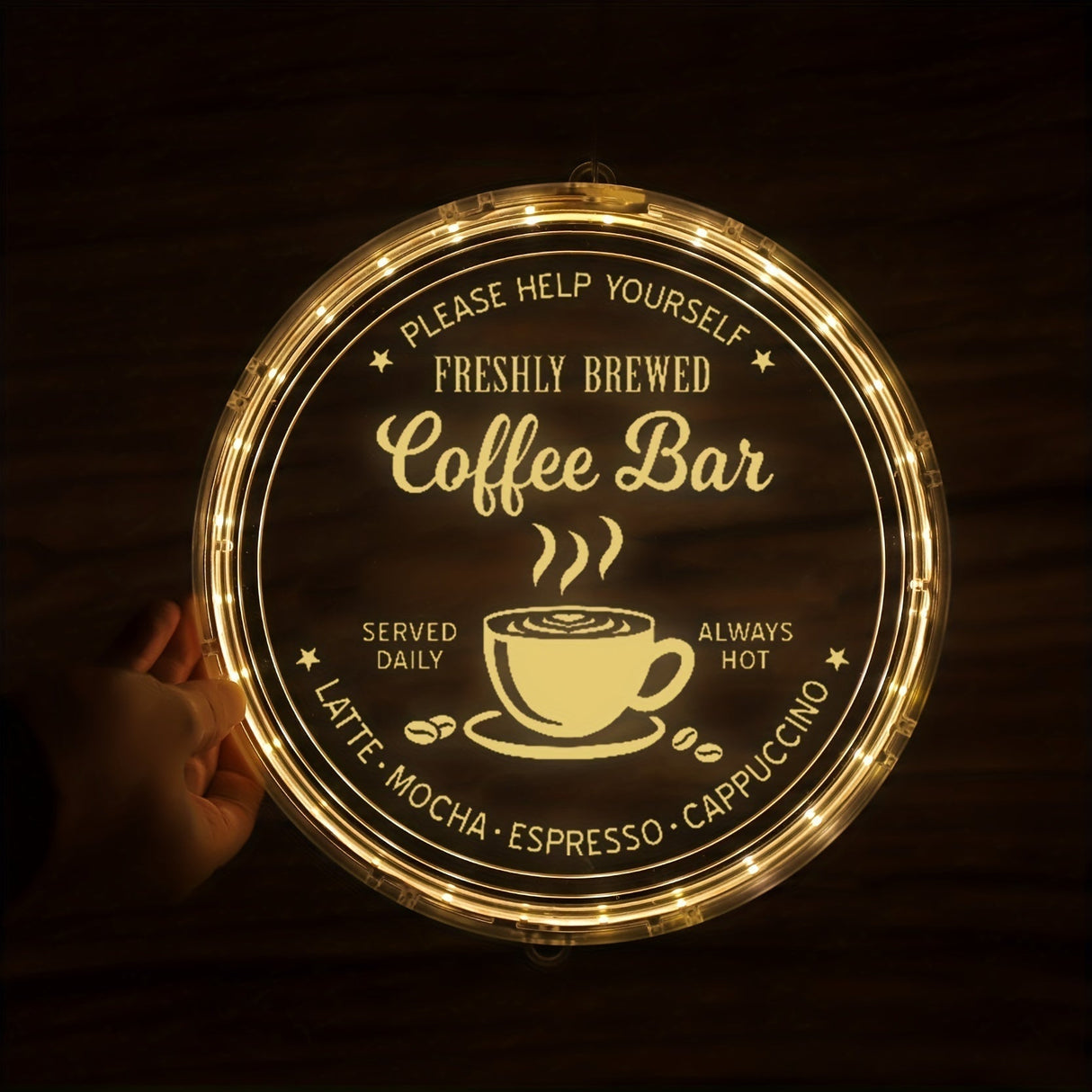 Modernt Runt LED-Nattljus - Batteridrivet, Varmt Ljus, Idealiskt för Alla Rum Carvallo