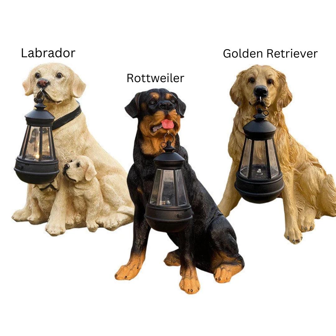 Carvallo Trädgårdhund Lampa | Handgjord & Väderbeständig | Automatiskt Ljus | Modell BellaLu Carvallo