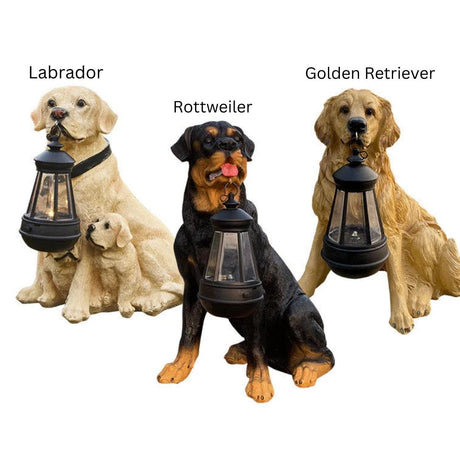 Carvallo Trädgårdhund Lampa | Handgjord & Väderbeständig | Automatiskt Ljus | Modell BellaLu Carvallo