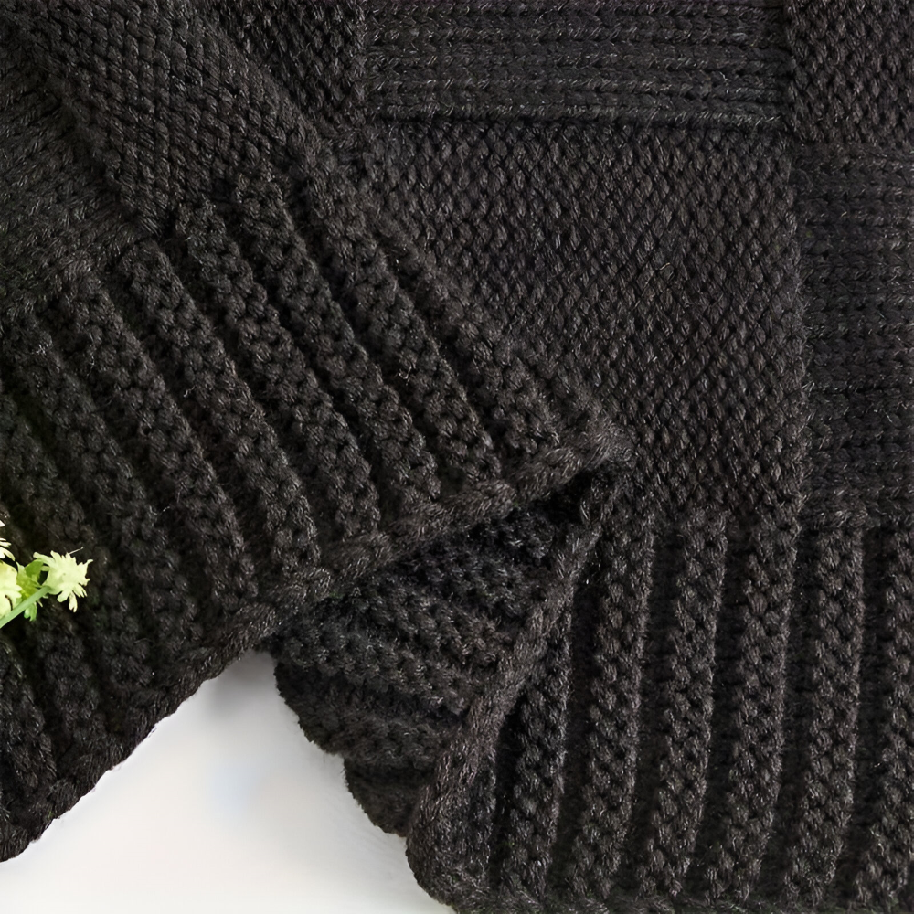 MonoWeave Pläd – Elegant Stickad Filt Hemnix