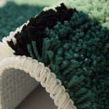 Mossgrön Geometrisk Flock Badmatta Carvallo