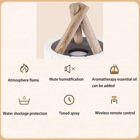 Multifunktionell Flame Luftfuktare Bordsbelysning – 3-i-1 Aromadiffusor & Lugnande Ljus Carvallo