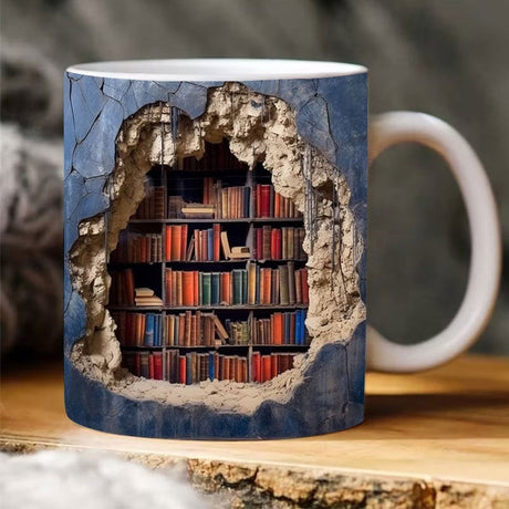 3D Bokälskare Mugg För Läsare Gåva Kaffekopp Dekor Carvallo