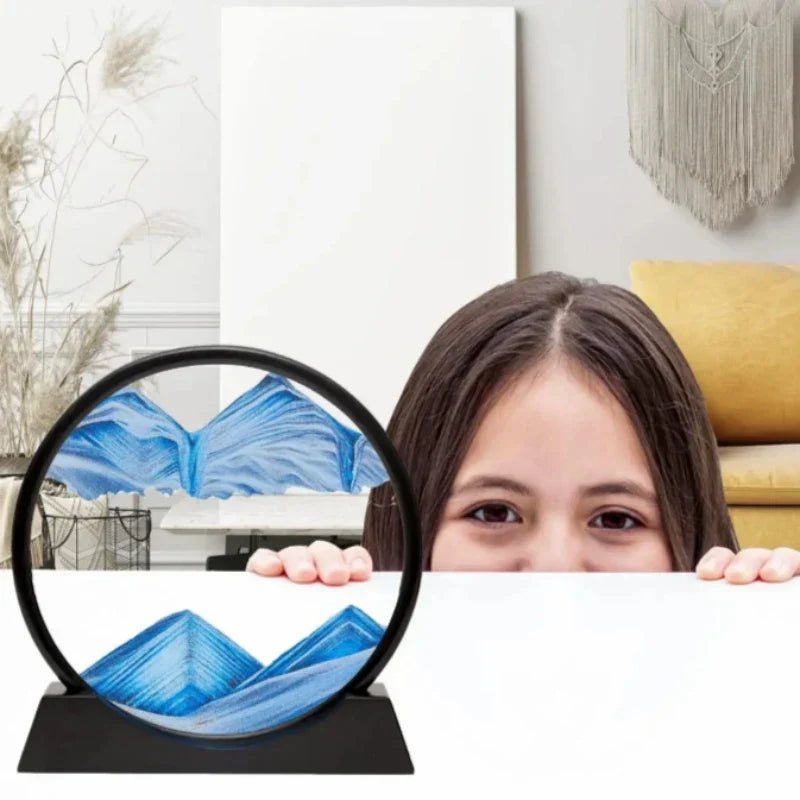 3D Rörlig Sandkonst Djuphavssand Skulptur för Avkoppling Dekor Carvallo