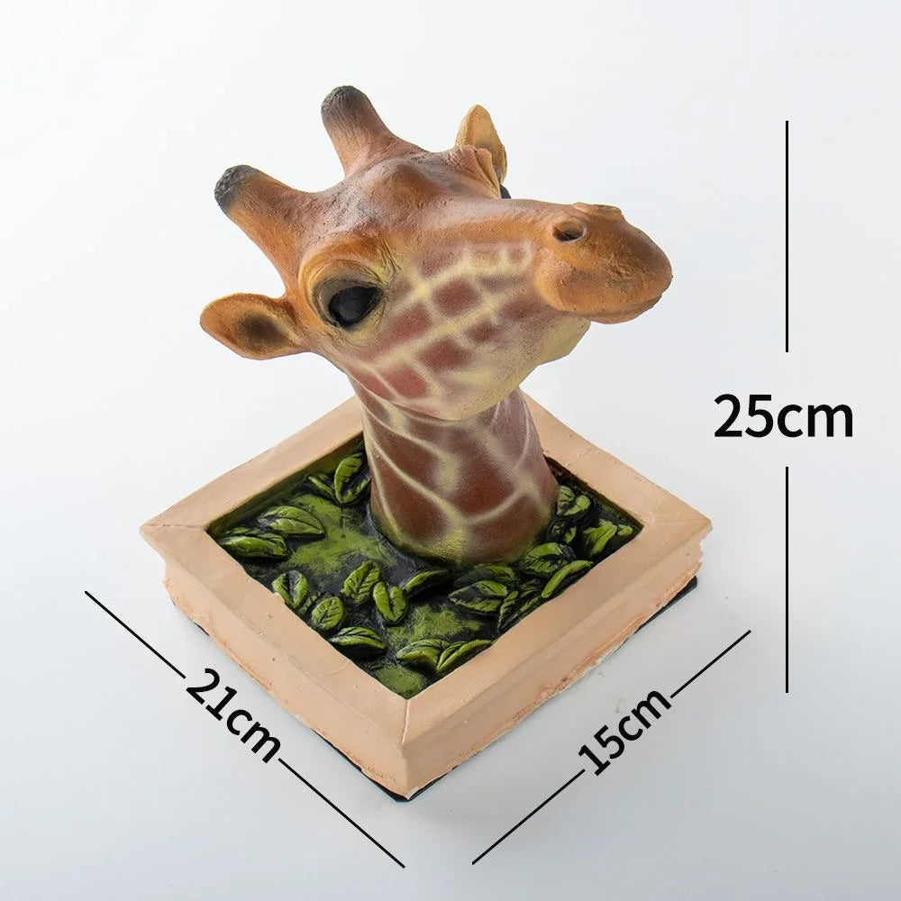3D Realistisk Giraffhuvud Väggskulptur Unik Naturinspirerad Dekor Carvallo