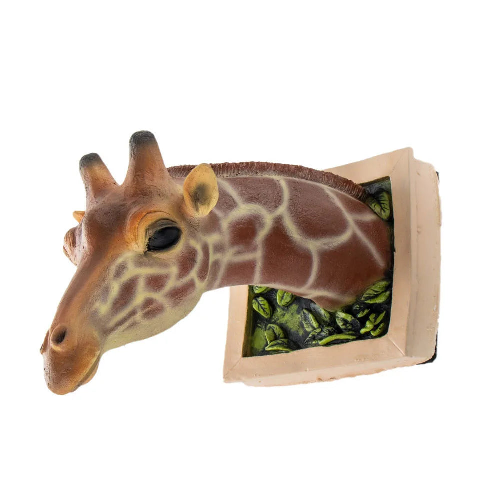 3D Realistisk Giraffhuvud Väggskulptur Unik Naturinspirerad Dekor Carvallo