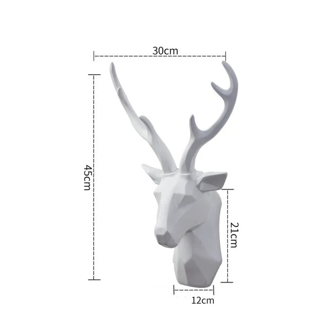 3D Hjort Renhuvud Staty för Rustik Hemma Dekor och Stilig Atmosfär Carvallo