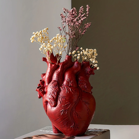 Anatomisk hjärtformad vas för färska eller torkade blommor Carvallo