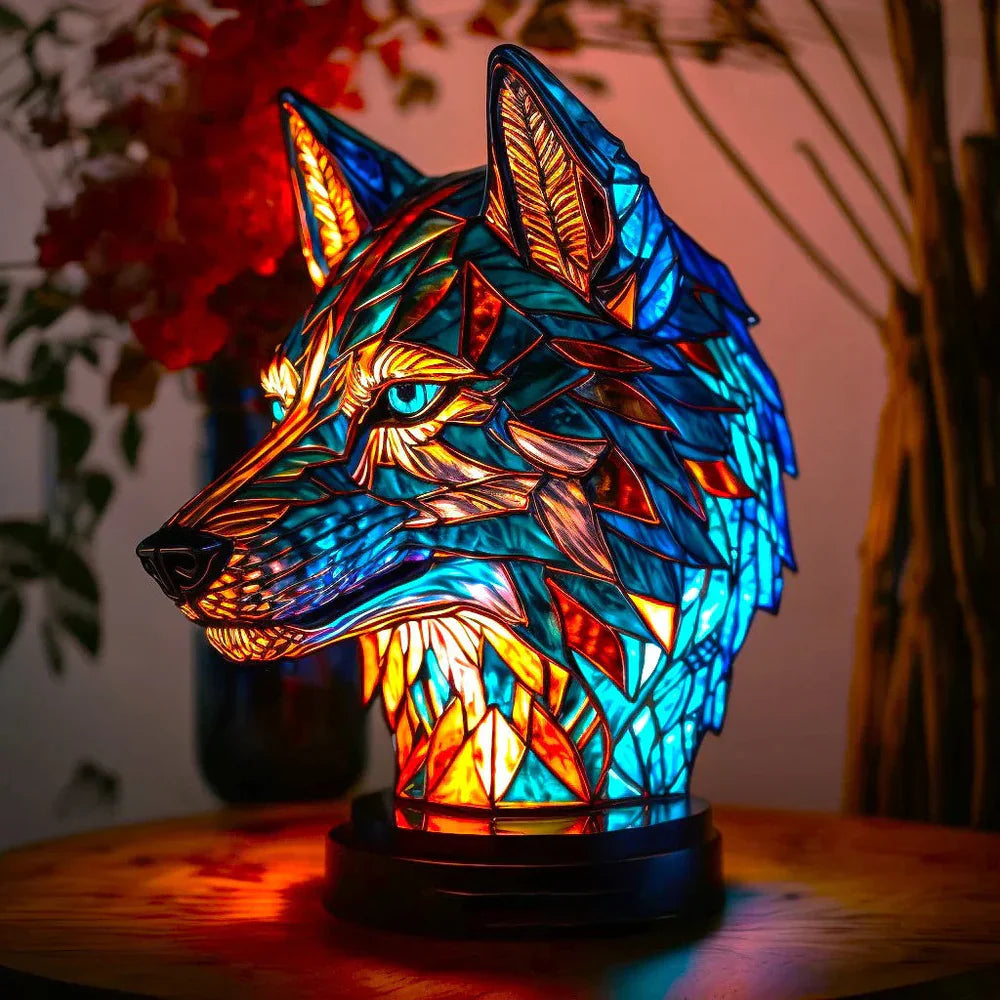 Konstnärlig glasdjurmotiv lampa för stilfull heminredning Carvallo