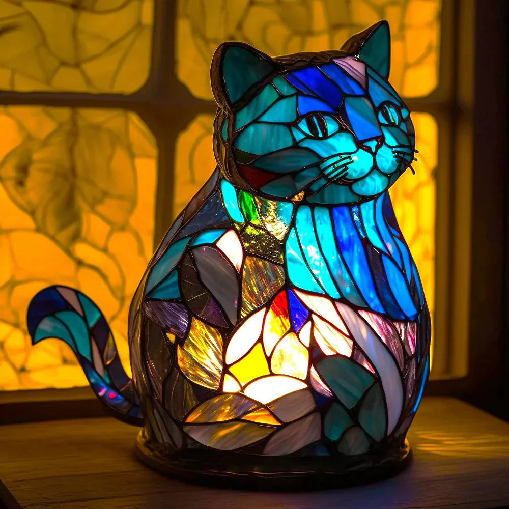 Konstnärlig glasdjurmotiv lampa för stilfull heminredning Carvallo
