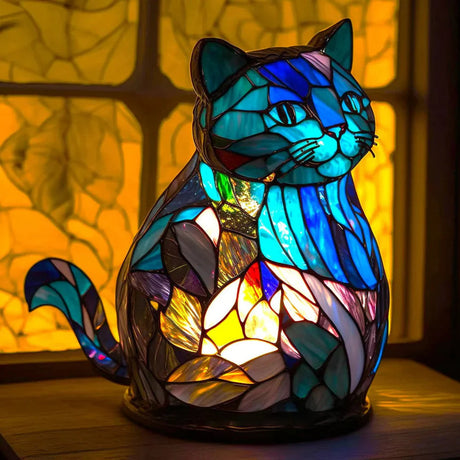 Konstnärlig glasdjurmotiv lampa för stilfull heminredning Carvallo