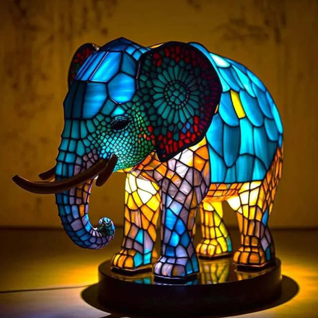 Konstnärlig glasdjurmotiv lampa för stilfull heminredning Carvallo