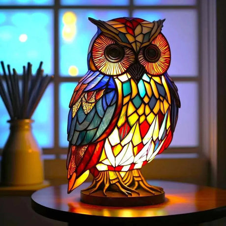 Konstnärlig glasdjurmotiv lampa för stilfull heminredning Carvallo