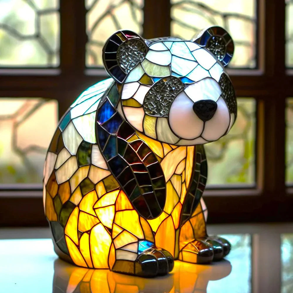 Konstnärlig glasdjurmotiv lampa för stilfull heminredning Carvallo
