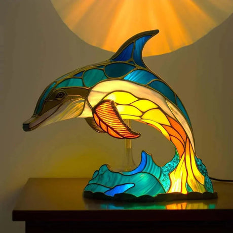 Konstnärlig glasdjurmotiv lampa för stilfull heminredning Carvallo