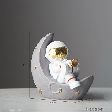 Astronaut Musik Instrument Dekor Skulptur för Hem och Kontor Carvallo