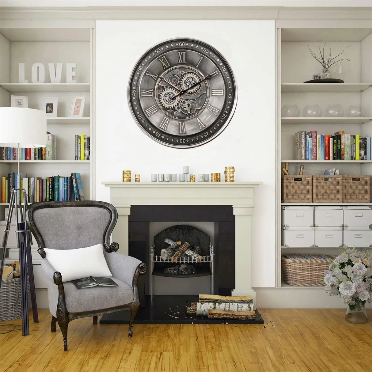 Batteridriven väggklocka för hemmet eller kontoret Modern inredning Carvallo