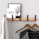 Svart väggkappa | 5 flyttbara krokar | Modern gummiträorganisator | Brick by Brick Carvallo