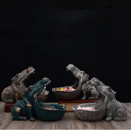 Charmiga Hippo Figuren Dekorativ Accent för Mysig Heminredning Carvallo