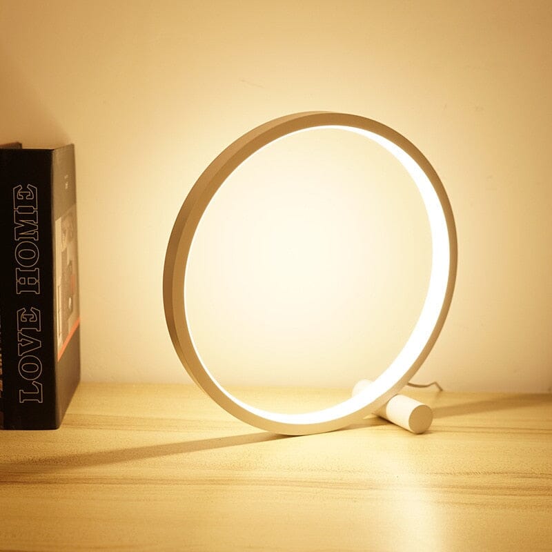 Circle LED Touch Lamp Metall Akryl Modern Skrivbordslampa Carvallo