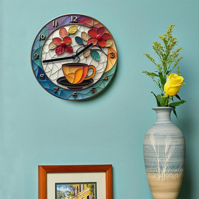 Kaffetema Aluminium Väggklocka Dekor För Kök Carvallo