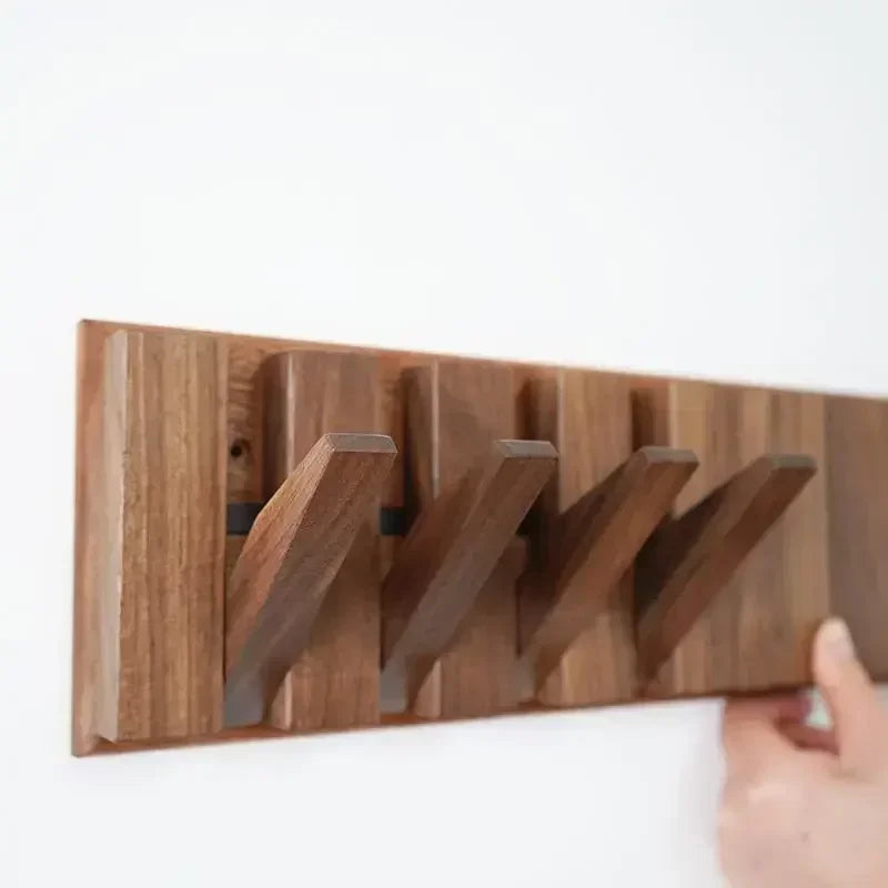 Kreativ Väggkrok Ställ Solid Trä Ingen Borrning Entré Organisatör Carvallo