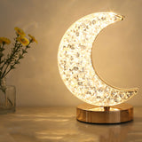 Crystal Crescent Moon Lamp - Förtrollande Nattlampa för Heminredning Carvallo