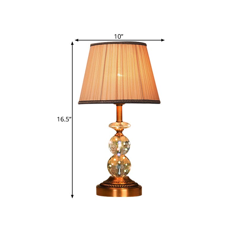 Kristallbordslampa med konisk form och slipade kristallkulor Carvallo