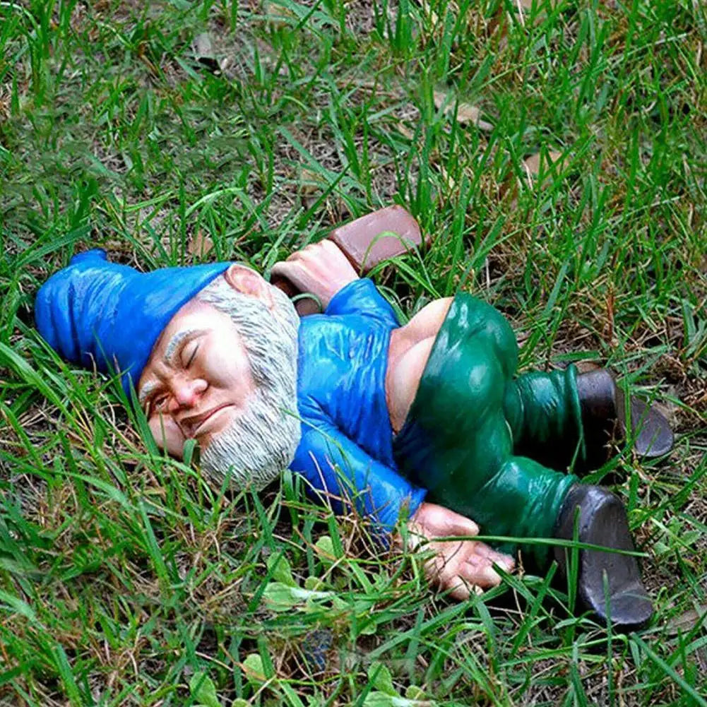 Drunken Gnome Trädgårdsstaty Kreativ Harmsmycke 13x9 cm Carvallo