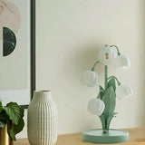 Elegant Bell Orchid Lamp med Mjuk Ljus och Metallisk Finish Carvallo