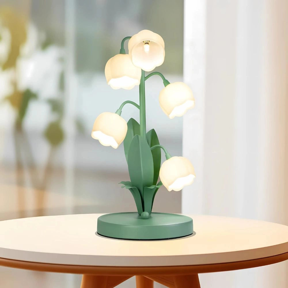 Elegant Bell Orchid Lamp med Mjuk Ljus och Metallisk Finish Carvallo