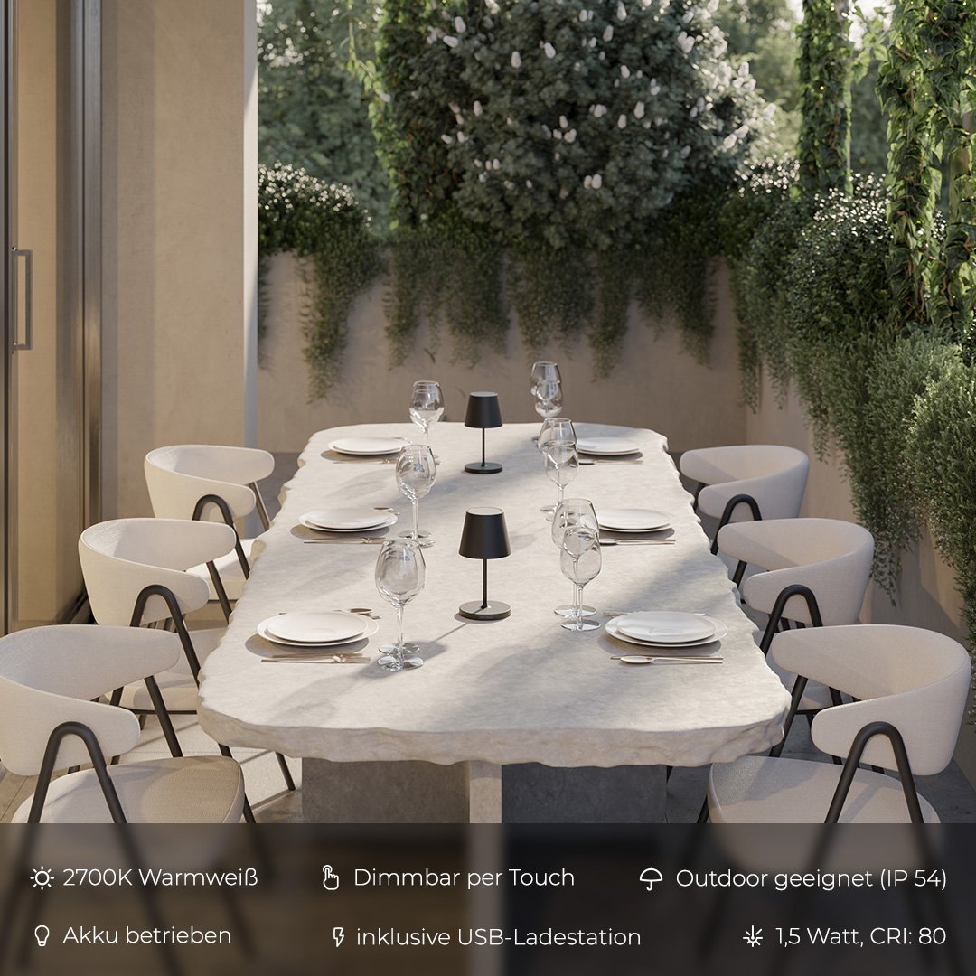 Elegant LED Bordslampa med Touch Dimmer och Varm Vit Ljus Carvallo