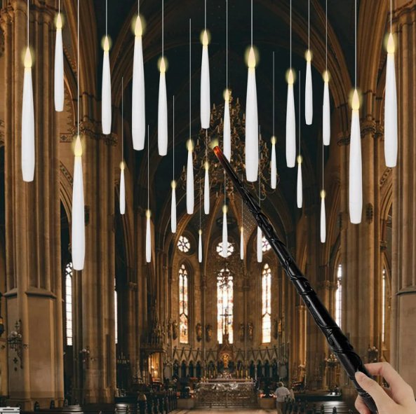 Flytande LED-ljusstake med magisk stav utan låga Carvallo