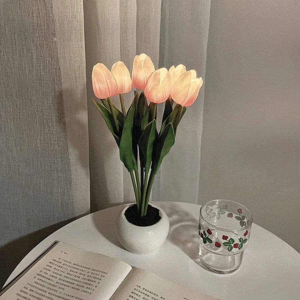 Floral Tulip Nattljus för Varm Atmosfär och Heminredning Carvallo