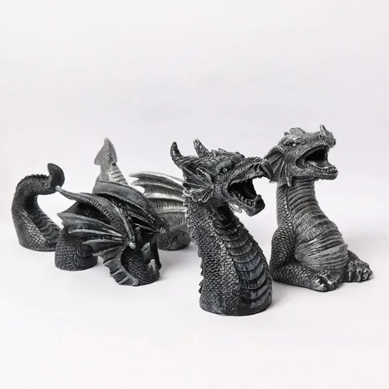 Giant Wooden Dragon Sculpture for Gothic Garden Decor Carvallo
