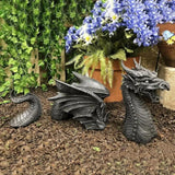 Giant Wooden Dragon Sculpture for Gothic Garden Decor Carvallo