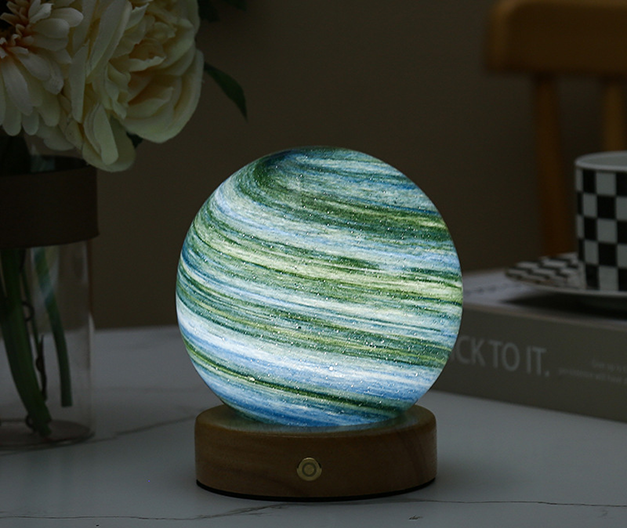 Glass Moon Sphere Night Light För Heminredning Atmosfär Carvallo