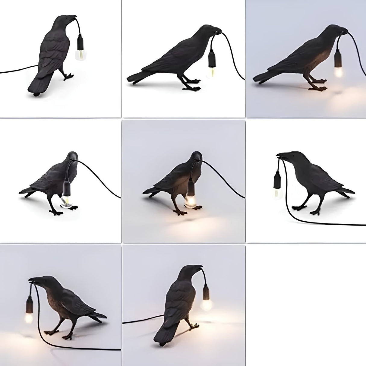Gothic Raven Lamp Resin Bird - Vintage charm & dark elegance Carvallo