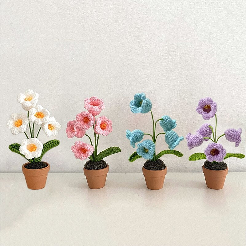 Crochet Blomkruka Dekoration Med Keramisk Bas Carvallo