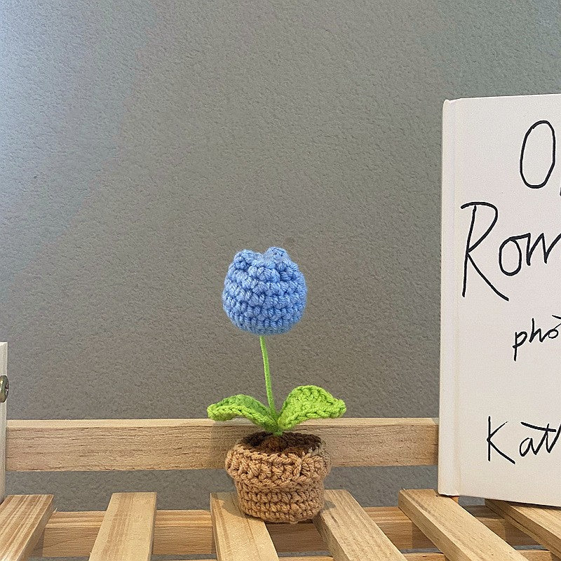 Crochet Blomkruka Dekoration Med Keramisk Bas Carvallo