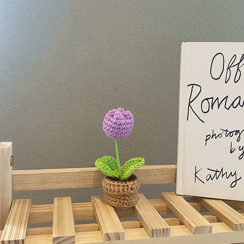 Crochet Blomkruka Dekoration Med Keramisk Bas Carvallo